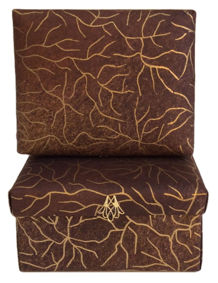 Brown and Gold Batik Gift Box