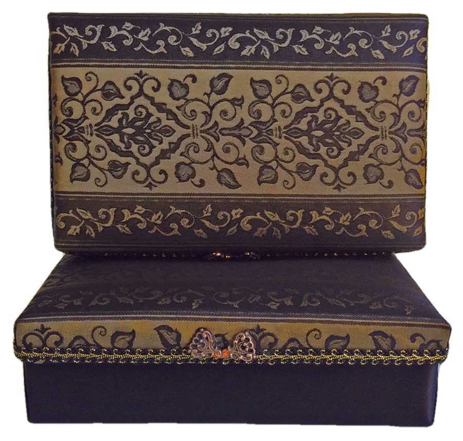 Brown and Taupe Satin Vines Gift Box