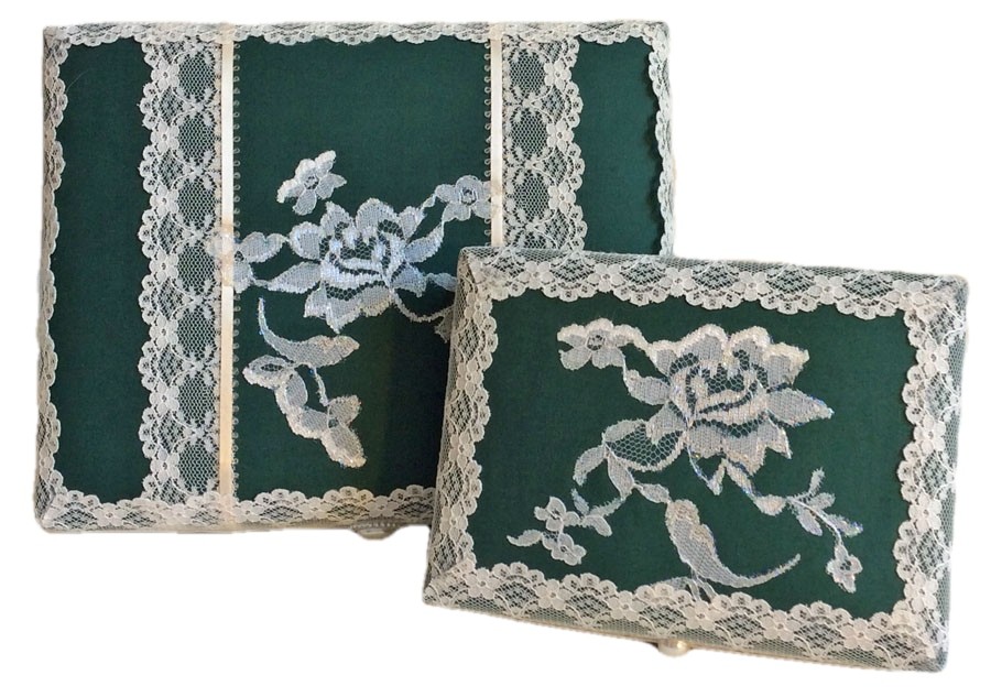Lacy Forest Green Floral Gift Box