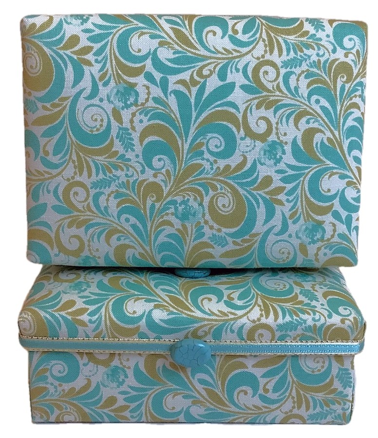 Sea Foam Blue and Golden Fronds Gift Box