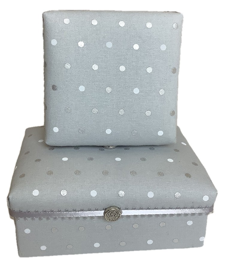 Shimmering Dots on Grey Gift Box