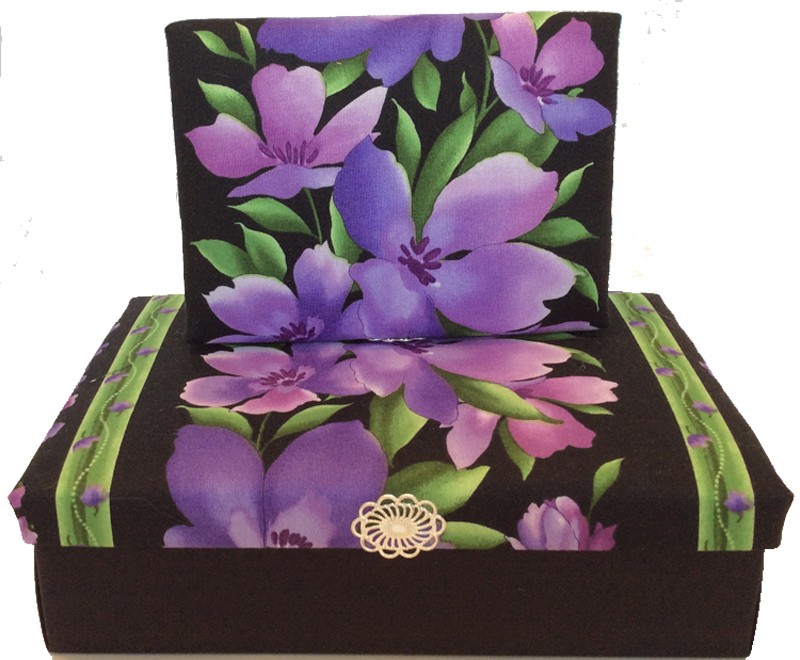 Striped Purple Floral Gift Box