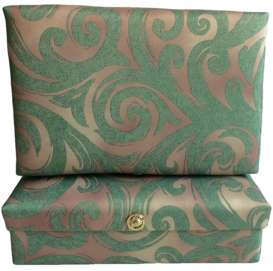 Swirling Green and Taupe Gift Box