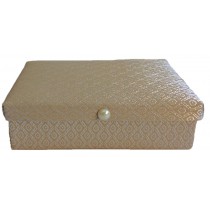 Patterned Dark Cream Satin Gift Box