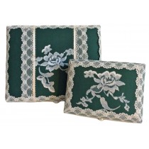 Lacy Forest Green Floral